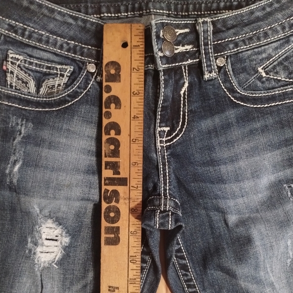 Vigoss Skinny Low Rise Straight Leg Jeans Women's Size 3/4W 33L - Picture 8 of 11